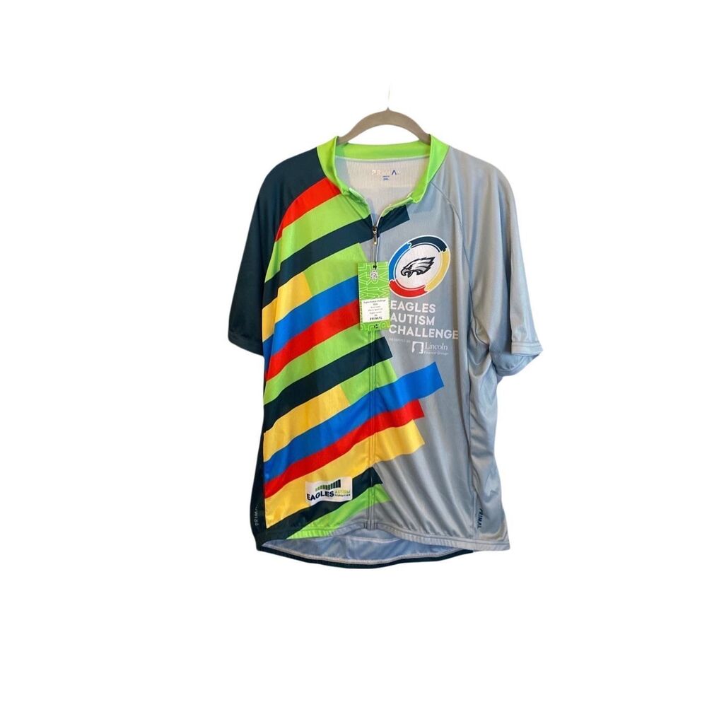 Primal NWT Philadelphia eagles, autism, challenge, bike cycling shirt, S/2 XL ￼